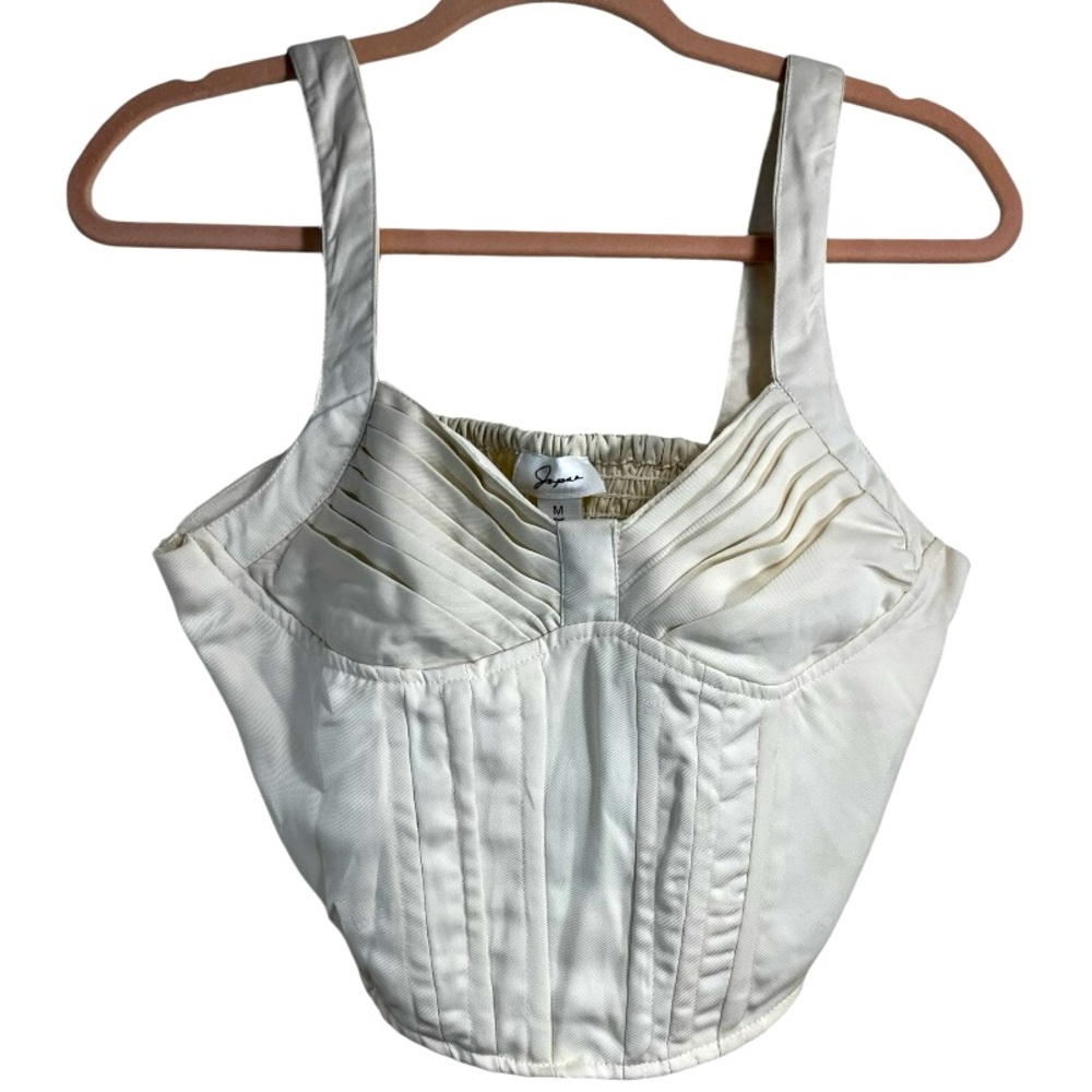 Japna Cream Coloured Corset Style Sweetheart Neckline Top. NWOT